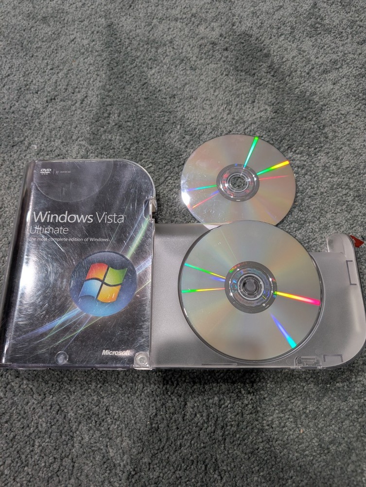 Microsoft Windows Vista Ultimate Full 32 Bit & 64 Bit DVDs Includes Retail Box!