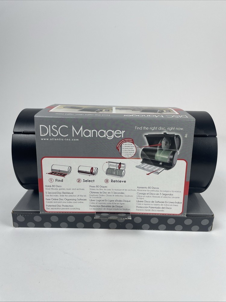 Atlantic Disc Manager 80 CD DVD Game Disc Storage Holder Organizer Selector NEW