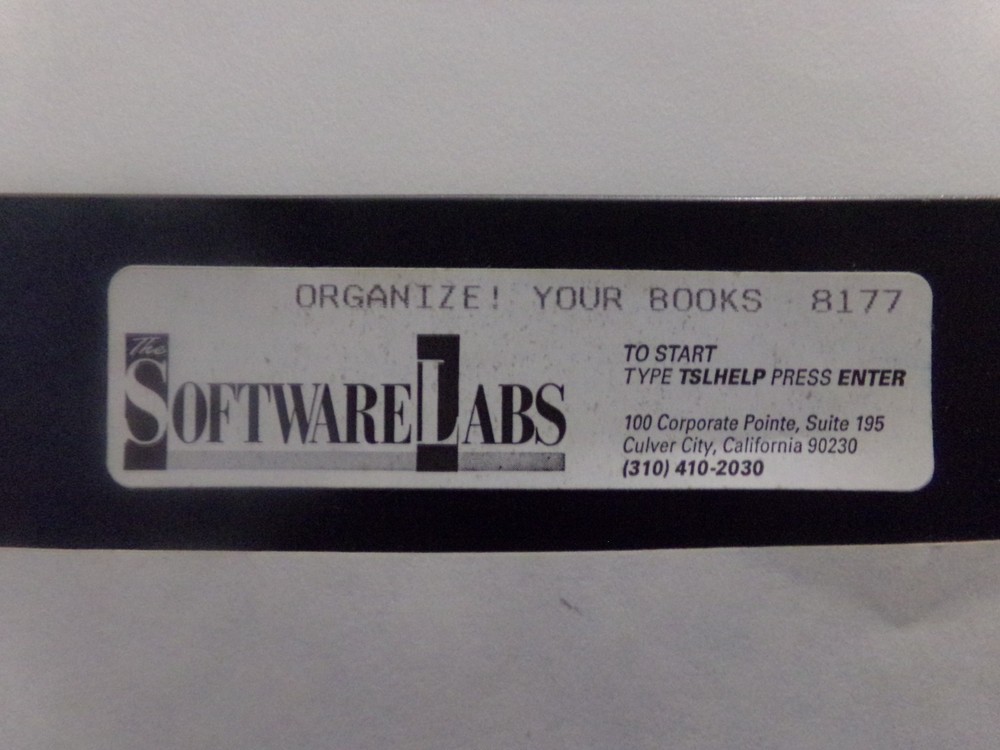 SoftwareLabs Organize! Your Books Floppy Disk