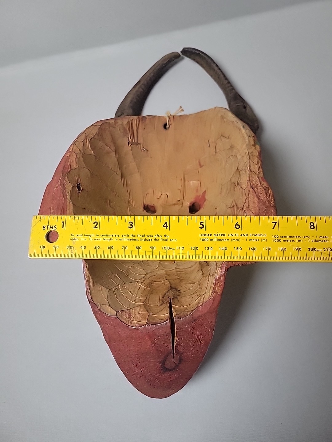 Vintage hand carved & painted wood devil mask Mexico?