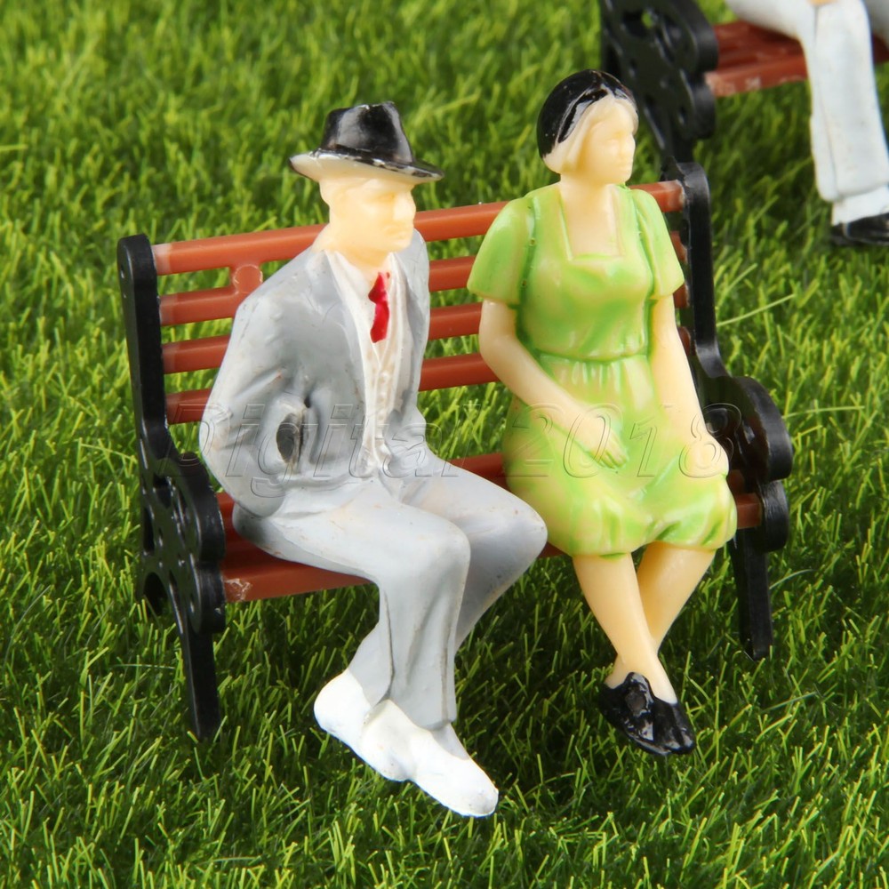 Model Pose Assorted Figures Sitting Miniature Scenery Layout 1:100 Scale 100pcs
