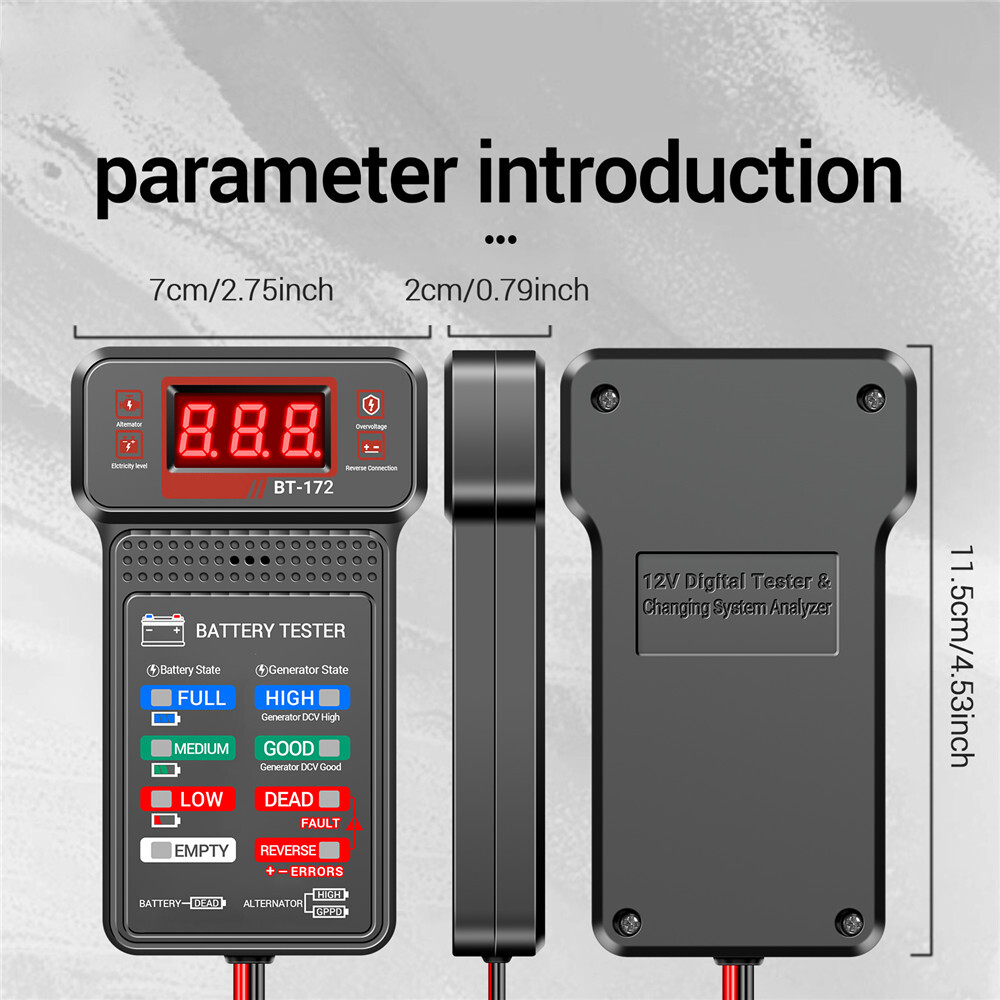 12V Battery Tester Battery Load Tester Battery Analyzer Battery Status-Indicator