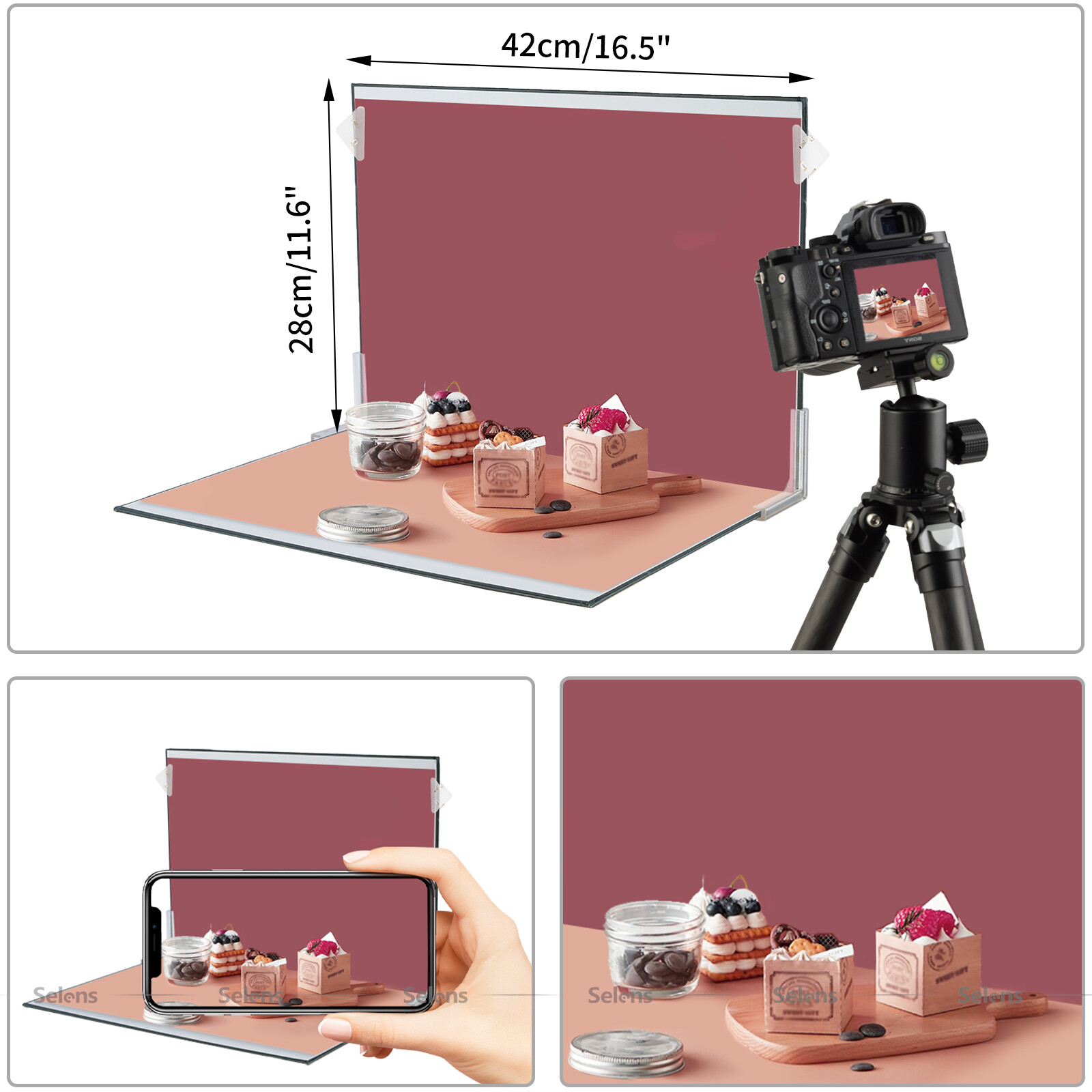 9Pcs Background Paper Photo Prop Backdrop Board Photography Food Small Product