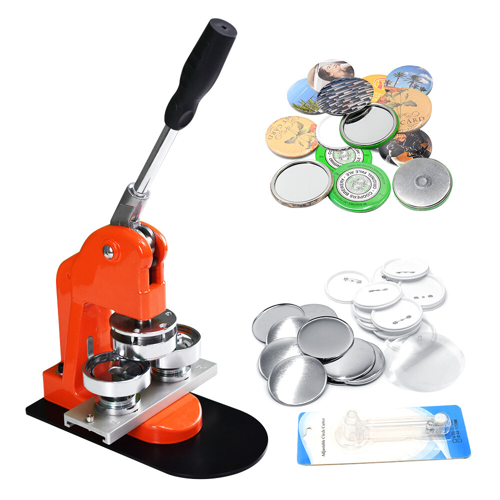 Button Maker DIY Badge Punch Press Machine+100pcs components buttons 37/58mm US