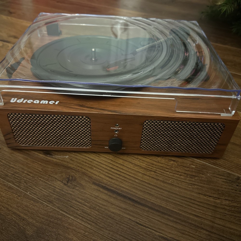 Udreamer UD001 Vinyl Record Player Bluetooth Turntable with Built-in Speakers