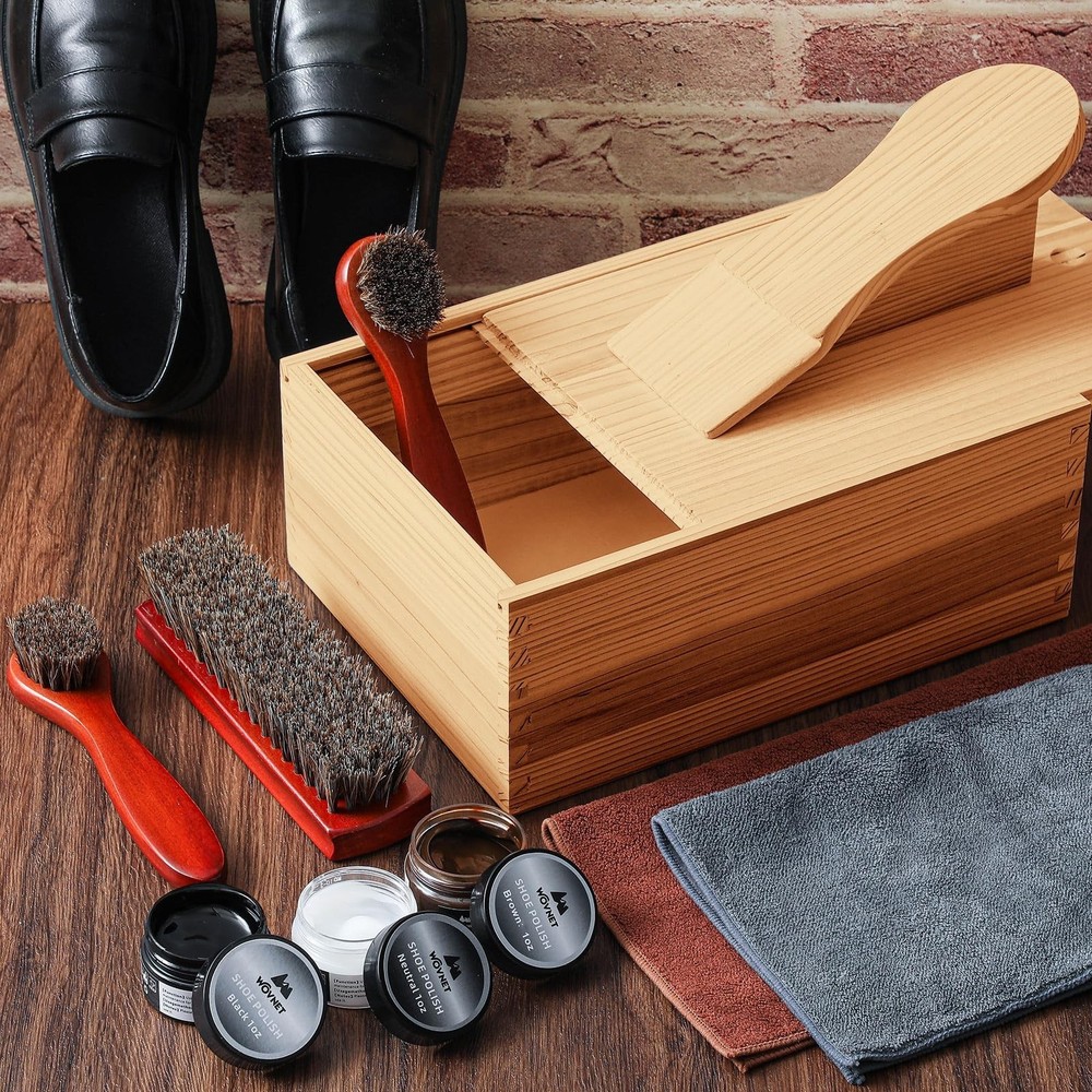 9 Pcs Shoe Shine Valet Box Light