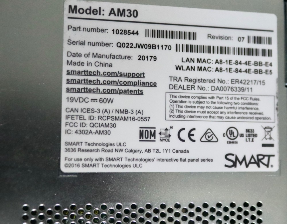 SMART Technologies AM40 iQ Appliance For Smart Board Interactive Display