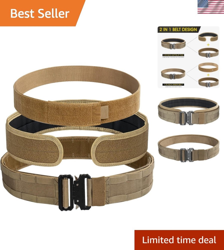 Versatile Tactical Molle Belt - Quick Release, 1.75" Inner & Heavy Duty Outer