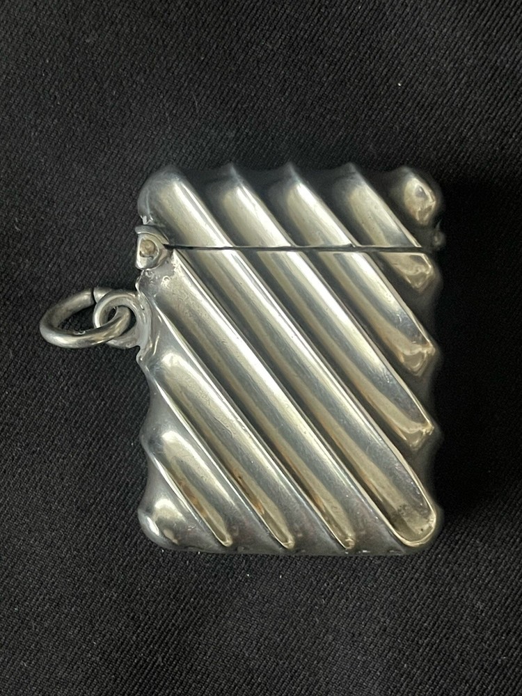 Victorian Solid Silver Vesta Case, Birmingham 1900, By Joseph Chester.