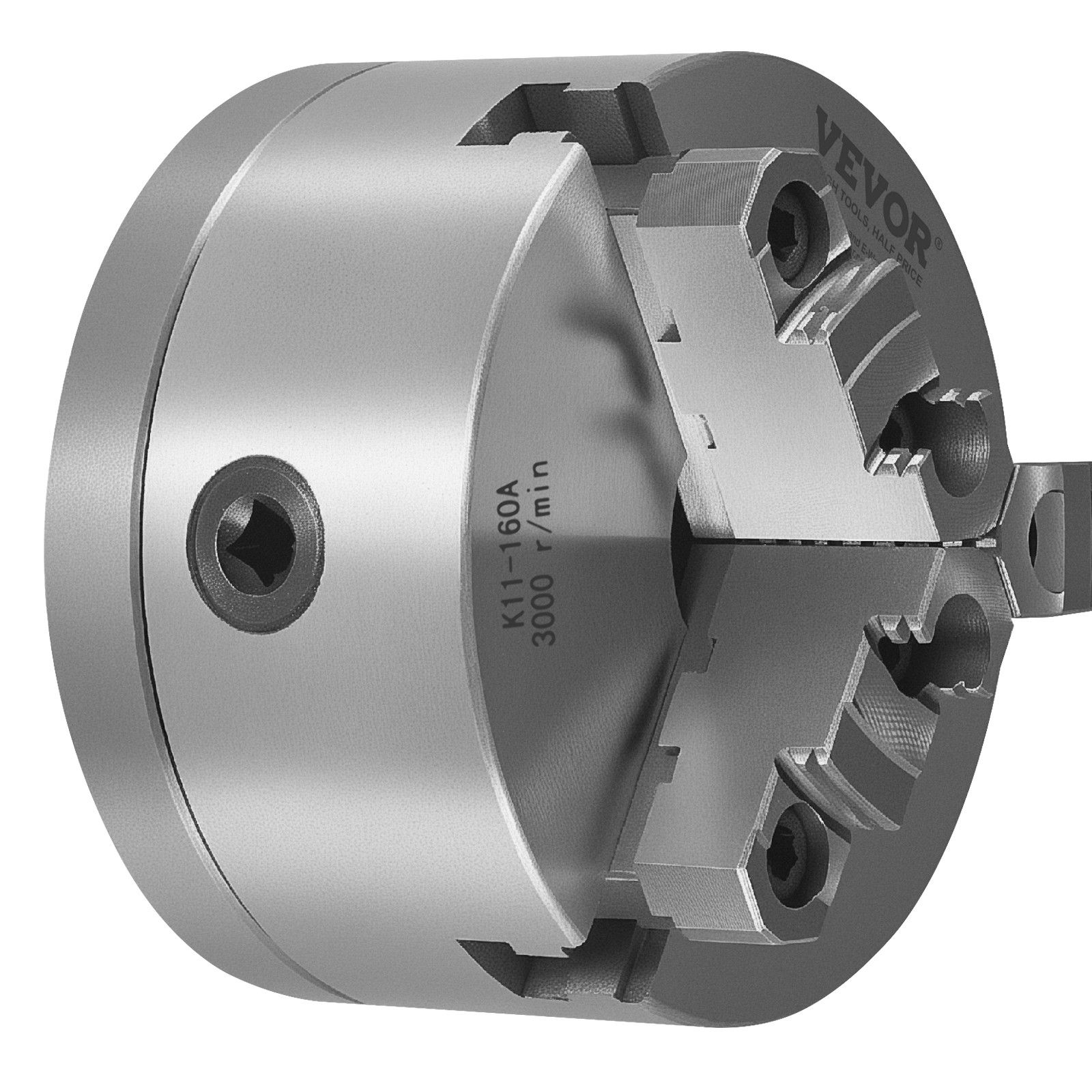 VEVOR 6 Inch 3-Jaw Self-Centering Lathe Chuck with 1 1/2 in-8 Threaded Backing