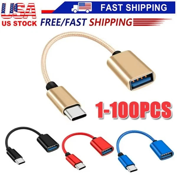 USB C OTG Adapter Type C to USB Converter Data Cable for Android MacBook