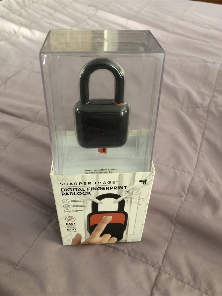 NEW Sharper Image Fingerprint Lock Digital PADLOCK NIB