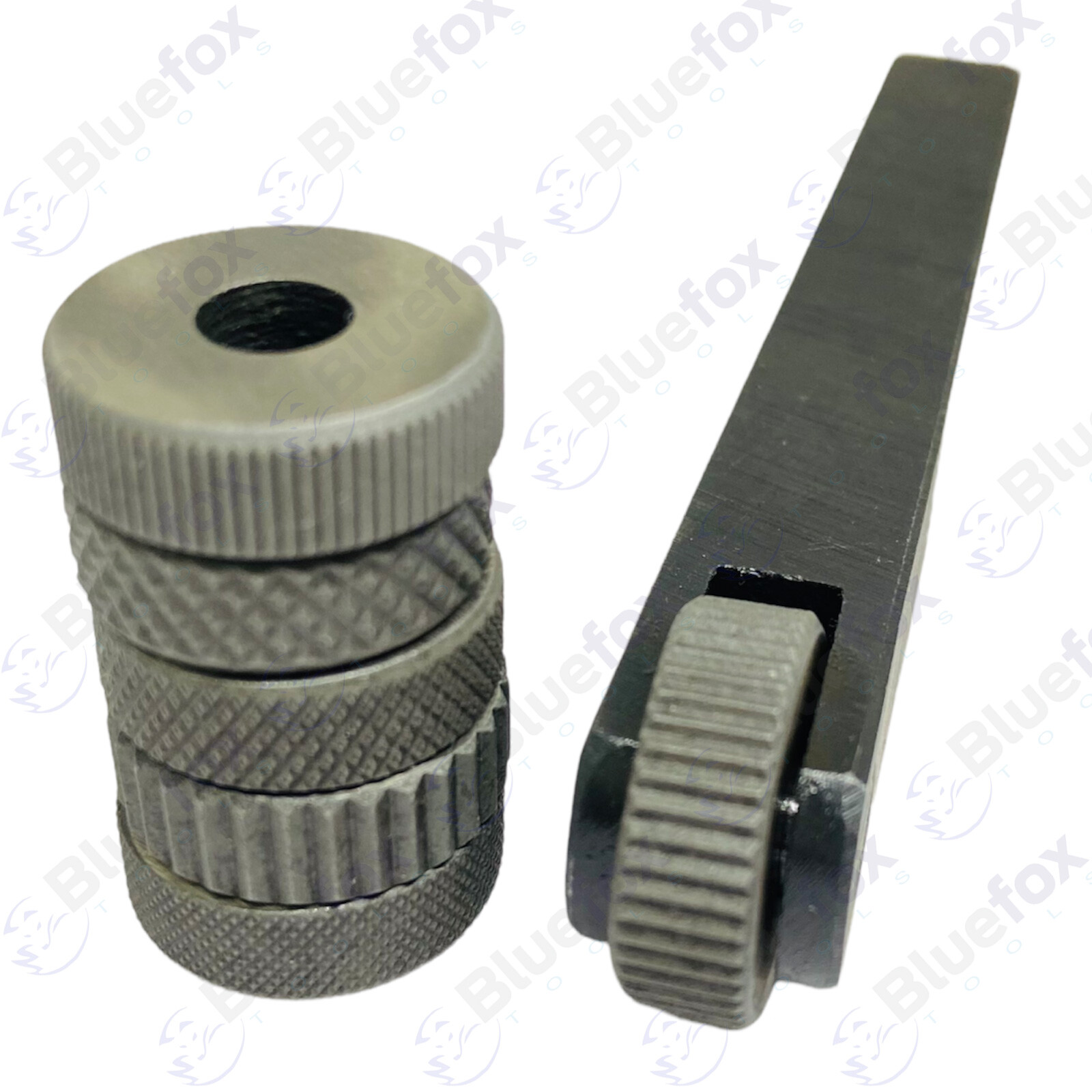 Single wheel knurling tool holder with 6 HSS knurls SHANK 1/2X 1/2 x 4'