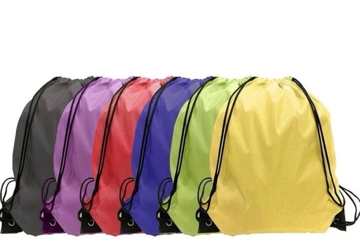 Nylon Drawstring Backpack Bundle Random Color Bag Mixed (20 Bags Incl)