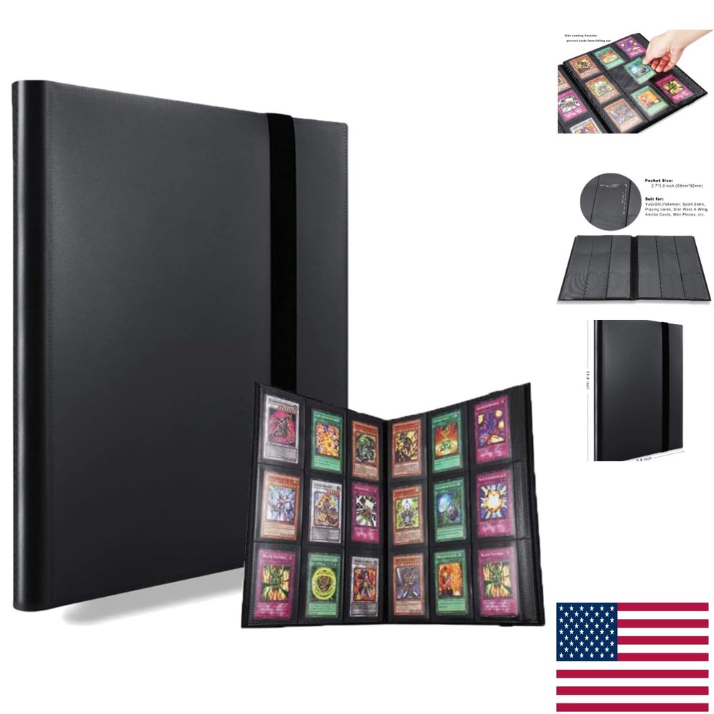 Large Black Card Storage Binder - Side Loading for Easy Access & Protection