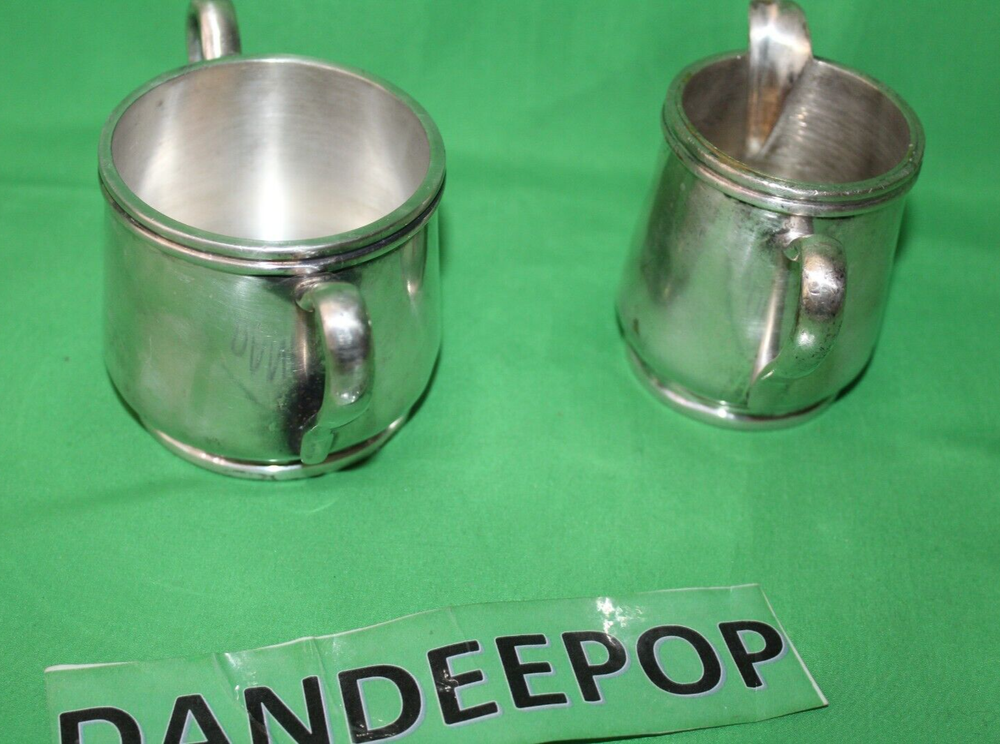 2 Piece DJ Marked Silver Creamer And Sugar Serving Set