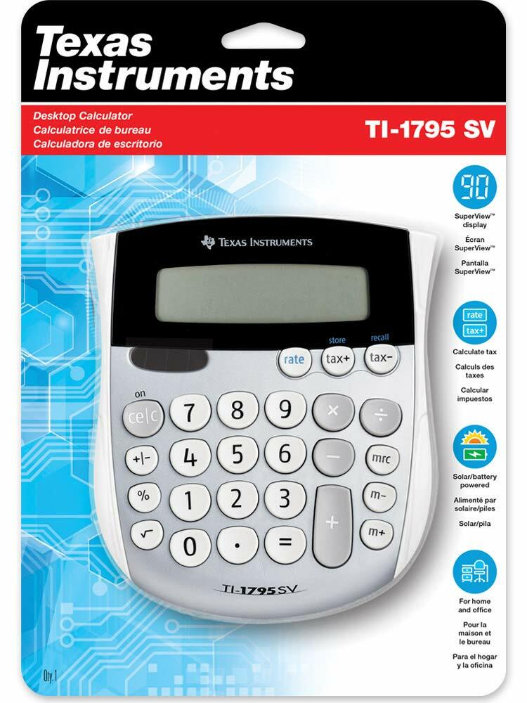 Texas Instruments TI-1795 SV Simple Desktop Calculator