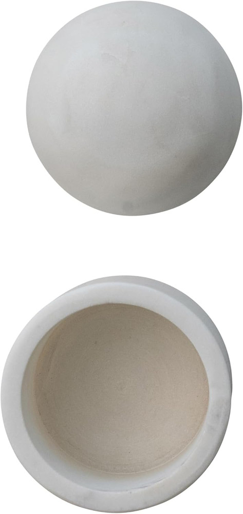 round Marble Salt Cellar, White