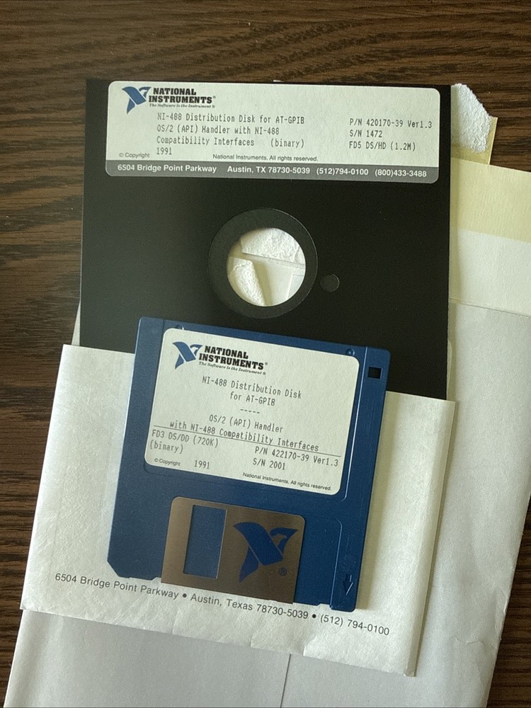 NATIONAL INSTRUMENTS AT-GPIB CONTROLLER CARD With Manuals N Software Box