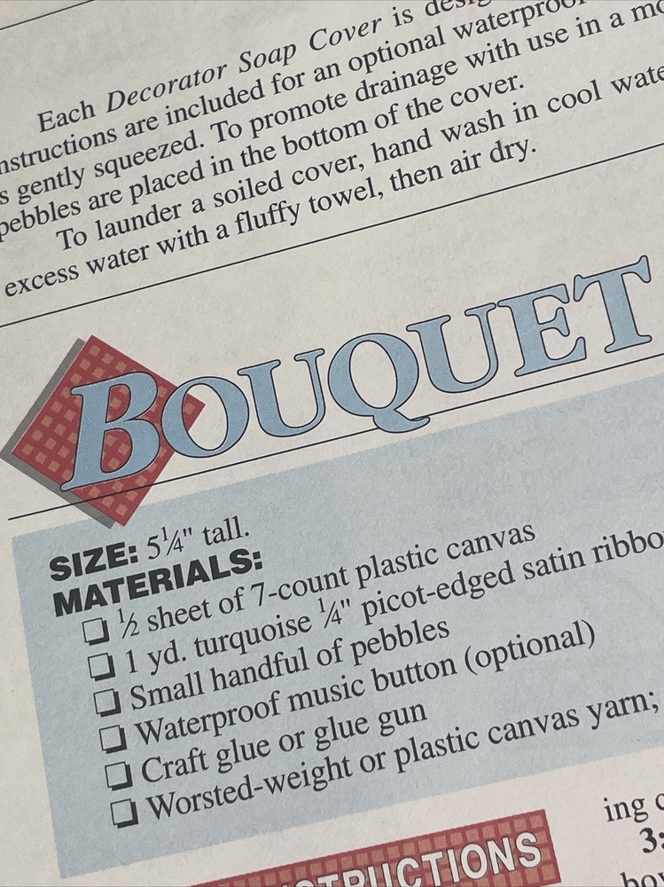 Needlecraft Shop Soap Covers Plastic Canvas Pattern