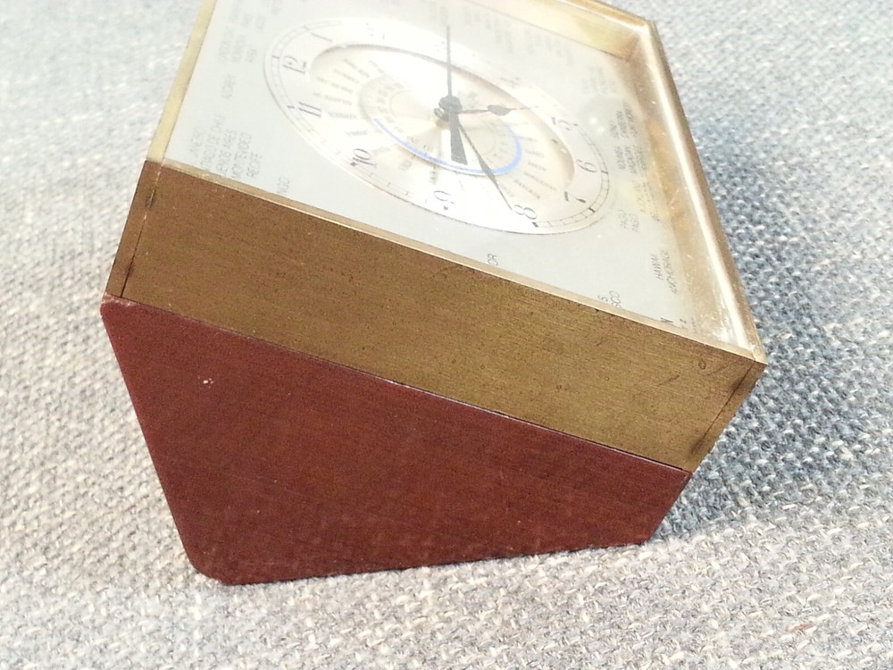 Vtg Elgin West Germany World Time Zone Clock