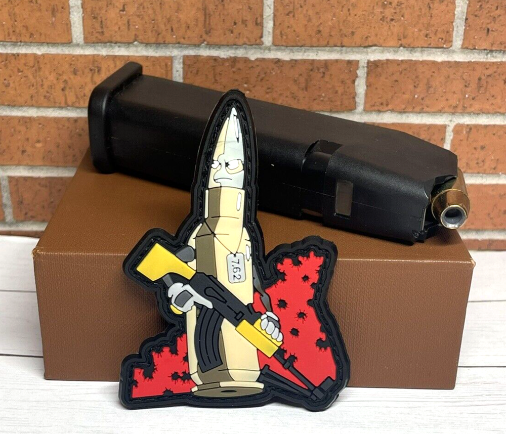 PVC Tactical Morale Patch, Ammo Bullet Gun Patch, Hook Backed Military Patch