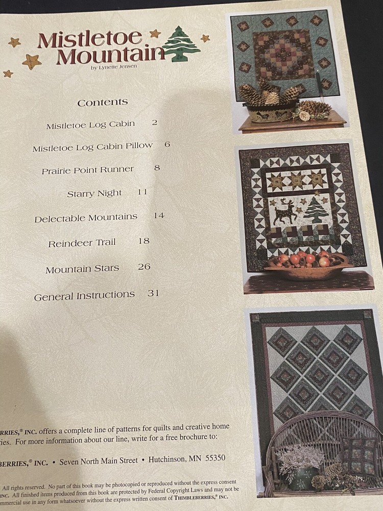 Mistletoe Mountain Quilt Pattern Booklet Thimbleberries by Lynette Jensen
