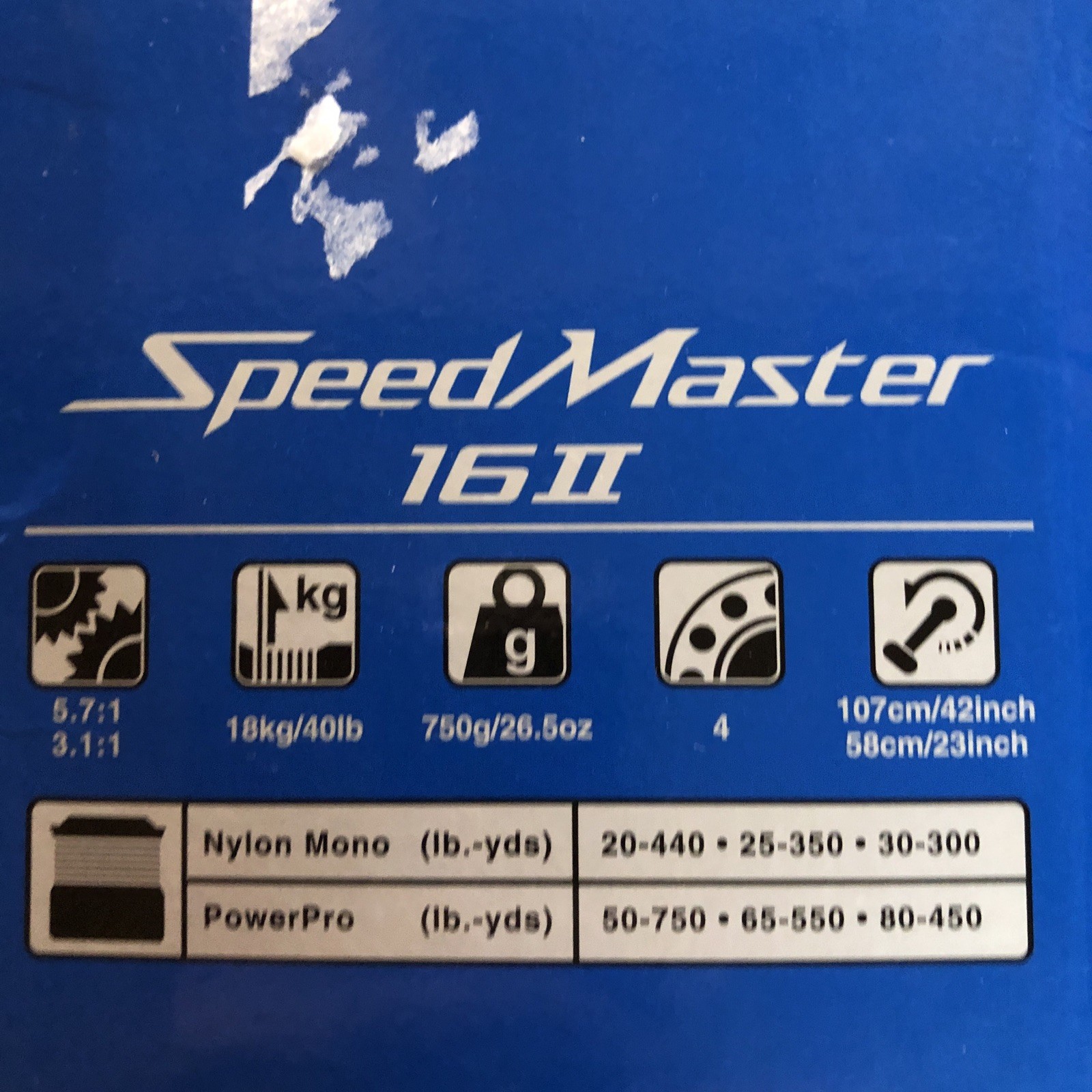 Shimano Speed Master 16II 2 Speed Saltwater Reel - Right - 5.7:1/3.1:1 - 16 Size