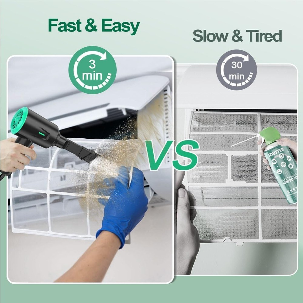 Versatile 2-Speed Electric Air Blower with Essential Accessories for Electronics