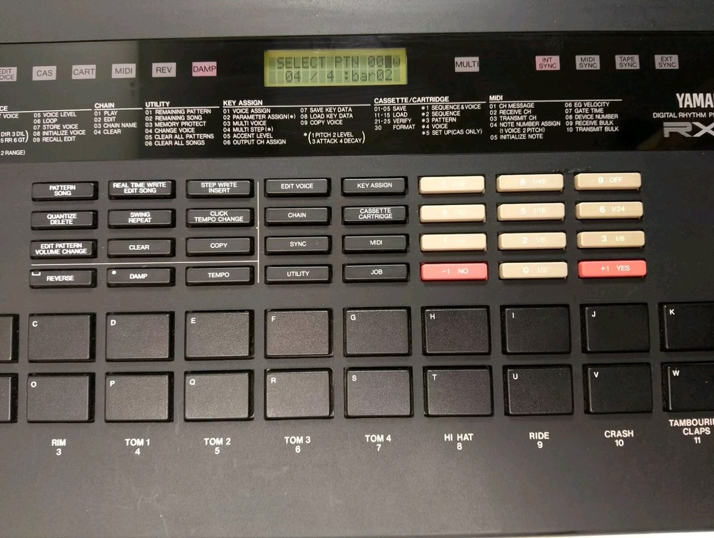 Yamaha RX5 Drum Machine With ROM Cartridge Working Tested Condition