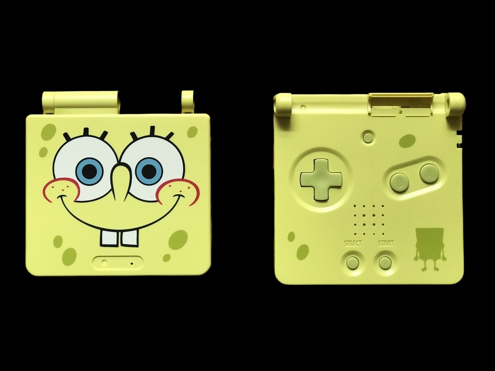 GBA SP Game Boy Advance SP Replacement Housing Shell Screen Lens Spongebob