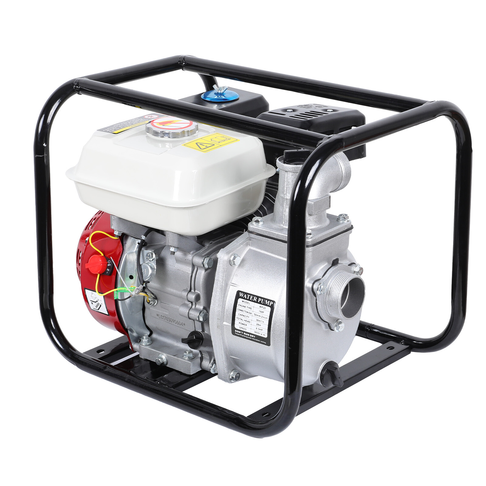 6.5HP 4 Stroke Gasoline Engine Water Pump 2 in Gas-Powered Semi-Trash Water Pump