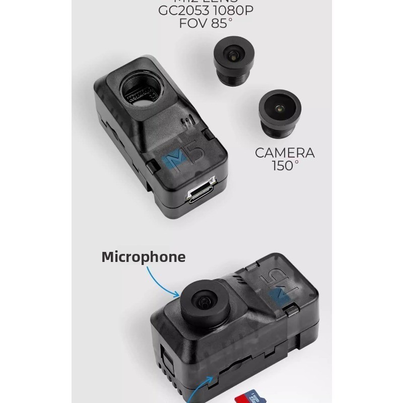 M5Stack UNIT-V2 M12 1080P AI Recognition Camera Programmable Camera Module