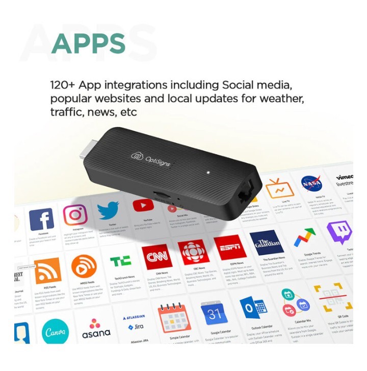 OptiSigns OptiStick Digital Signage Player - Android-Based 4K UHD HDMI Stick