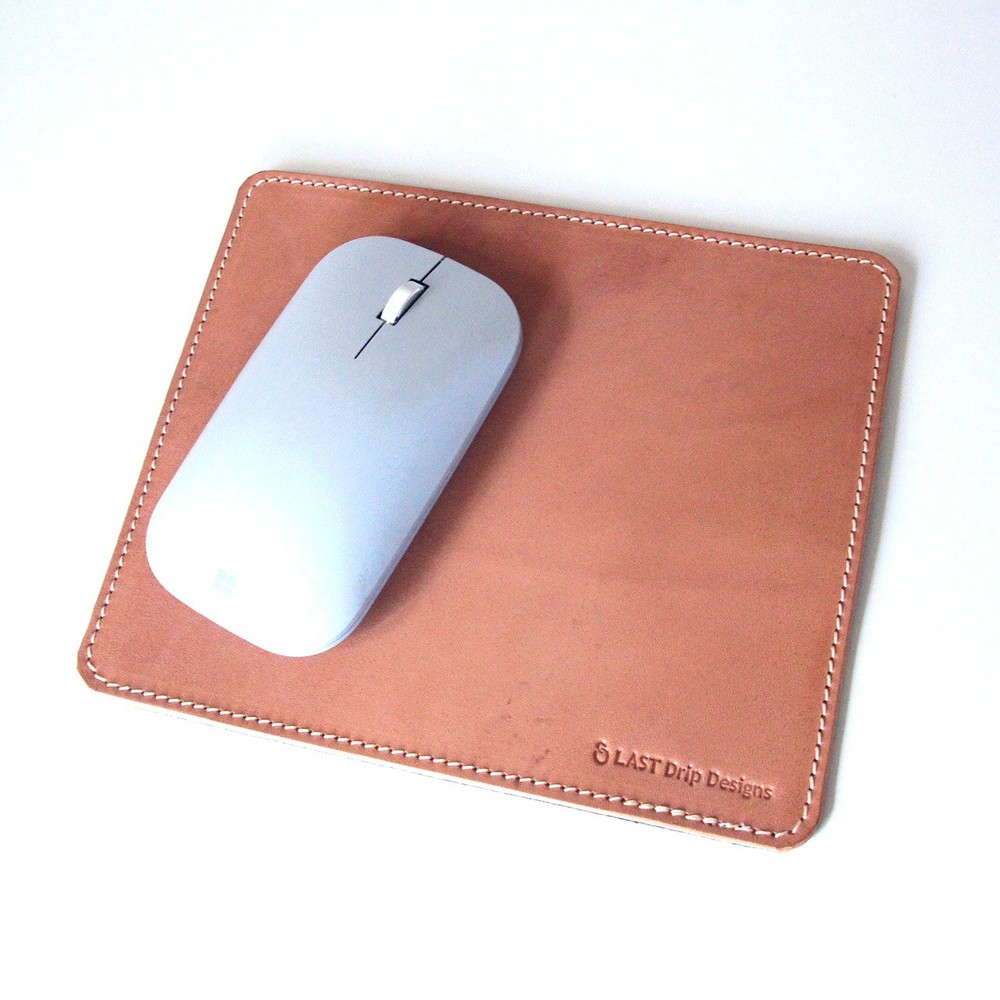 Genuine Cowhide Leather Mouse Pad, Square, Non-Slip Back