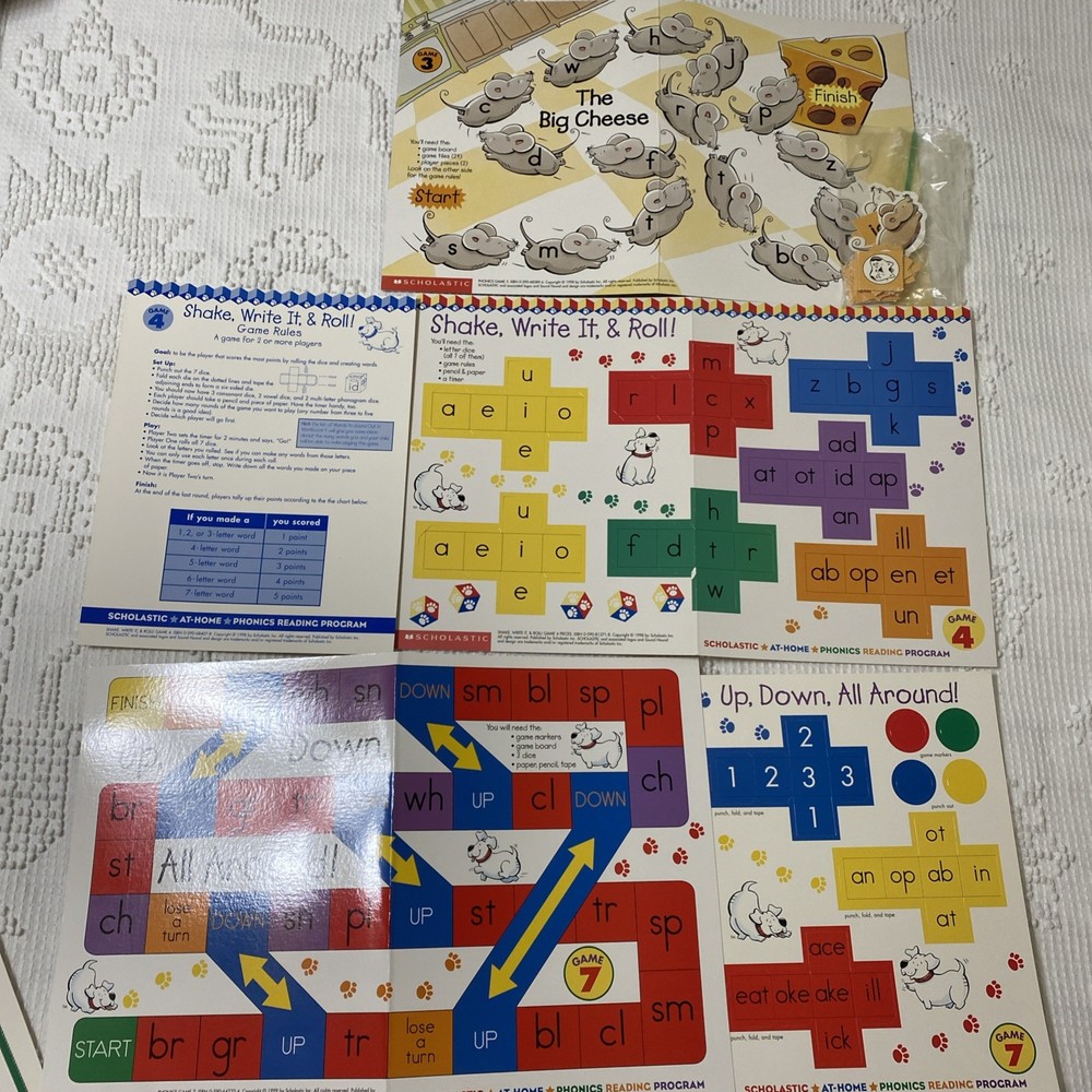 Scholastic Phonics Reading Program Games, Readers, Workbook Homeschool Lot