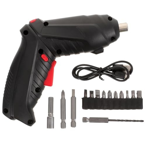 1set Cordless Rechargeable Screwdriver with Led Light Compact Electric Drill