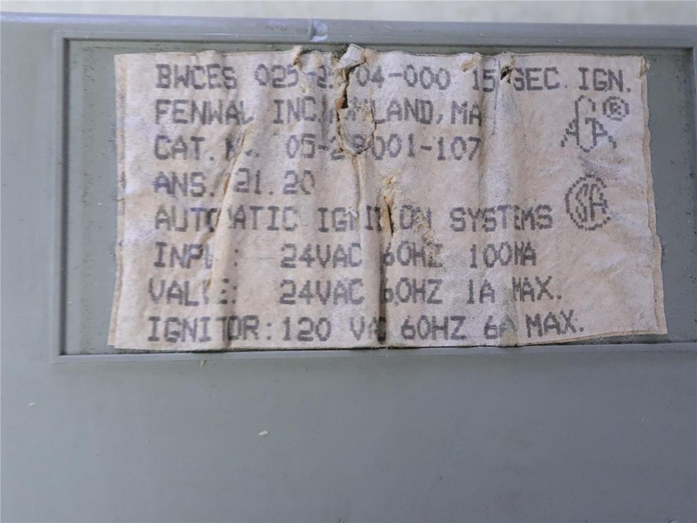 FENWAL 05-279001-107 Auto Ignition System Control Circuit Board Module