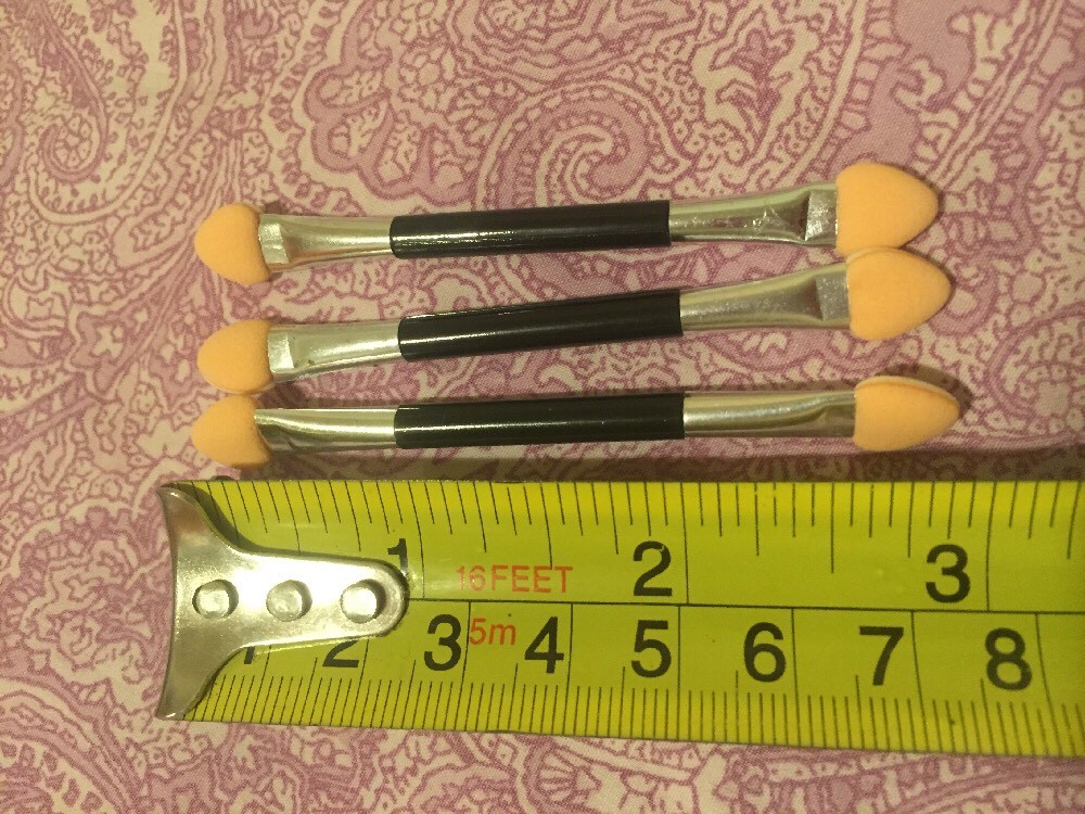 New 10 Pc Eye Shadow Soft Tipped Double Side Applicators, Long Handle -3"