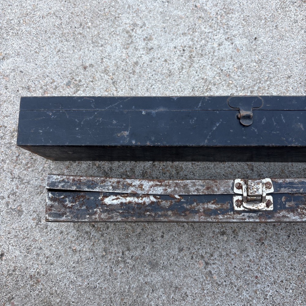 (2) Vintage Pittsburg Metal Socket Toolbox Case Empty