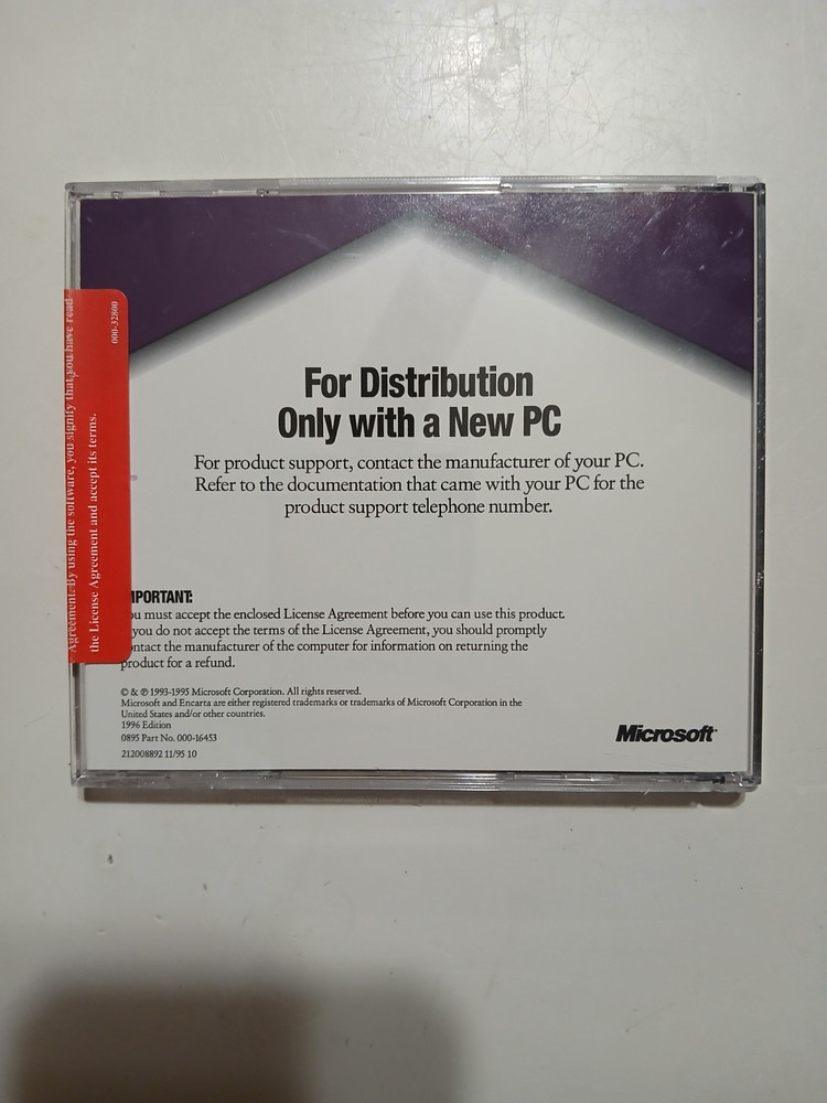Vintage Microsoft Encarta 96 Encyclopedia PC CD-ROM Designed for Windows 95