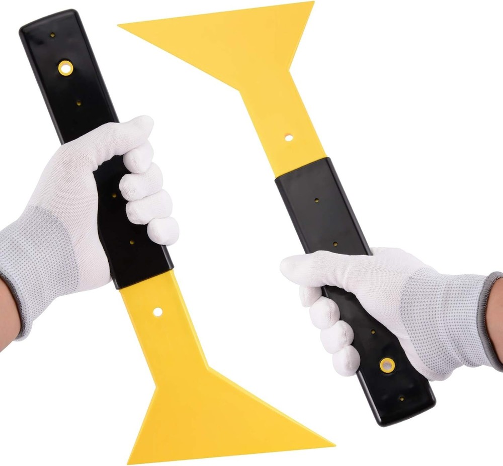 Window Tint Squeegee Long Handle Scraper Tool Triangle Slim Foot Tinting Squeege