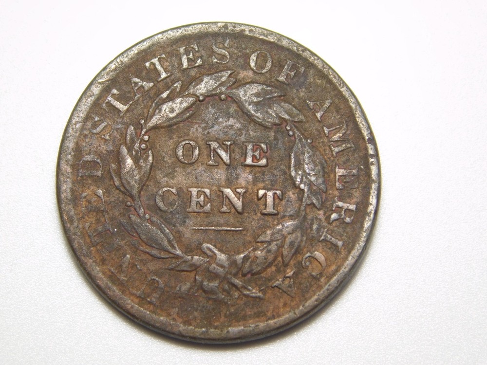 US COINS 1833 CORONET HEAD LARGE CENT *BENT*