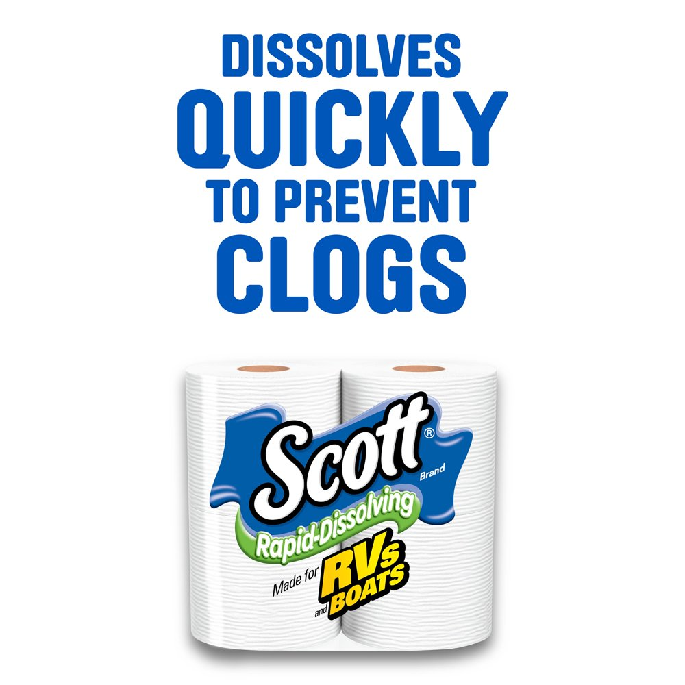 Scott Rapid-Dissolving Toilet Paper, 12 Regular Rolls