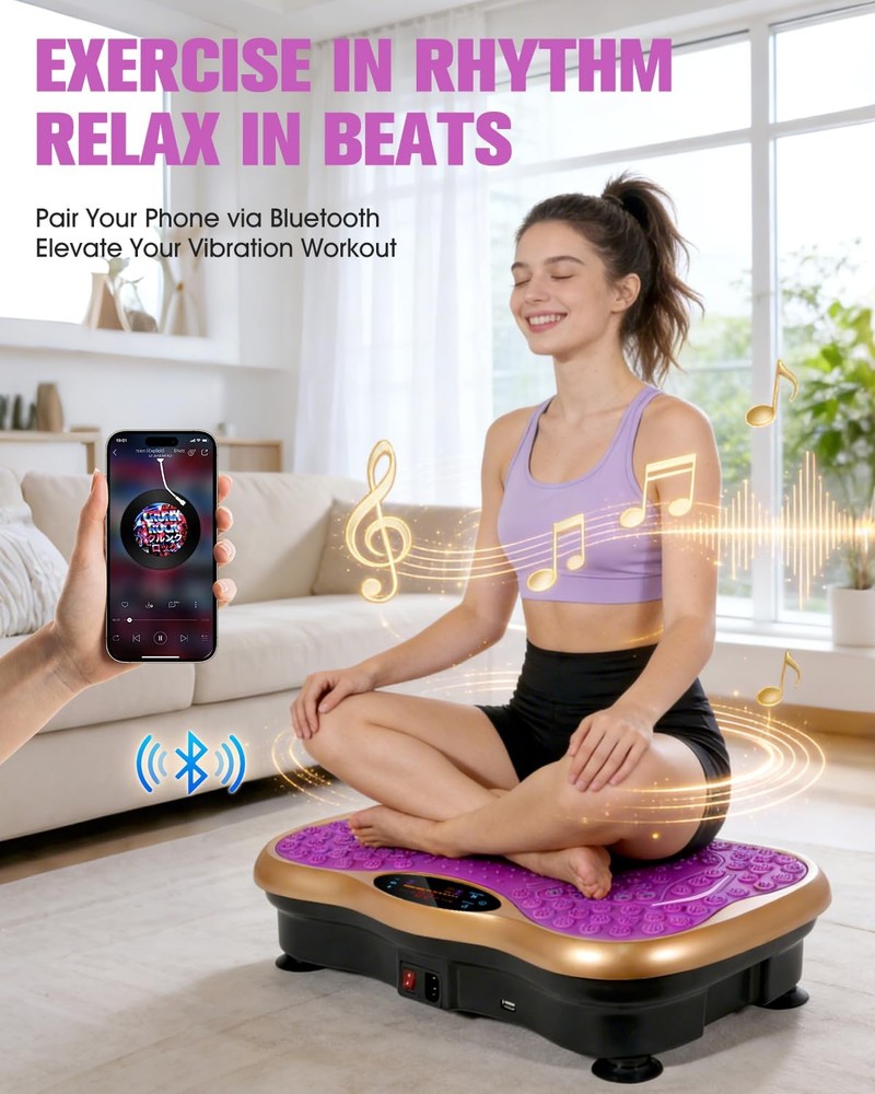 Vibration Plate Exercise Machine, Full Body Vibration Platform for Lymphatic ...
