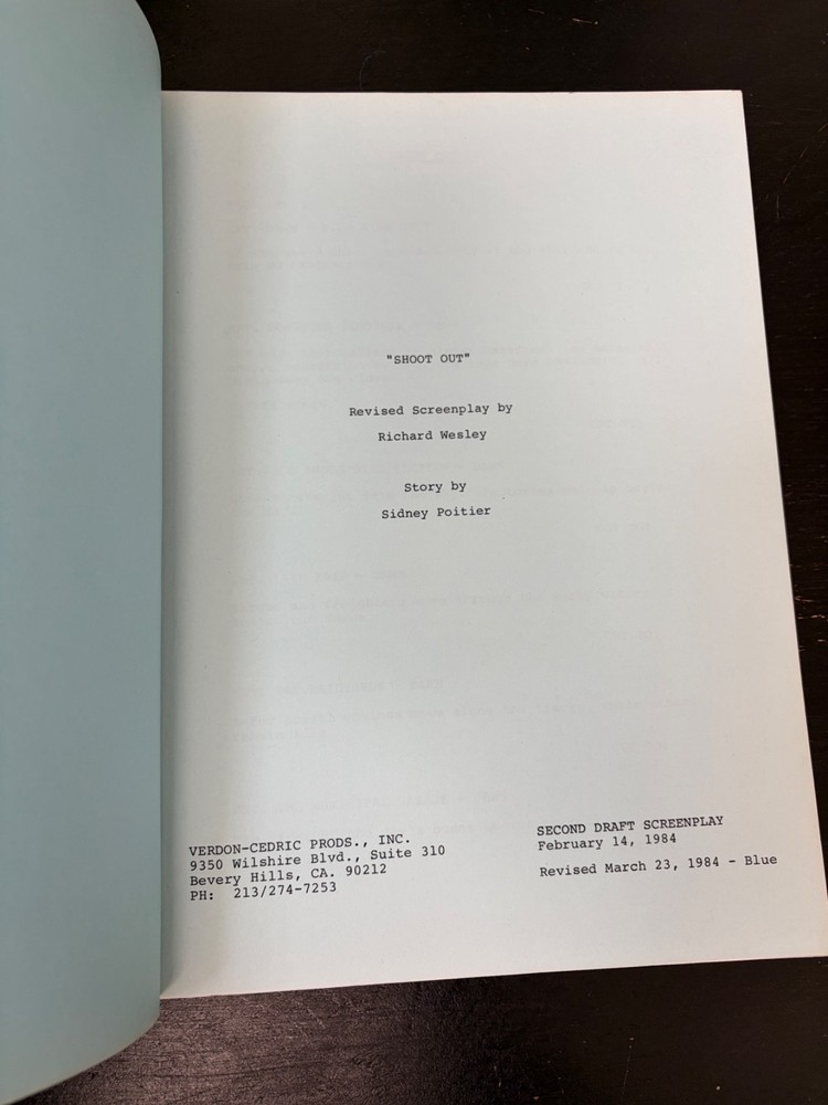 SHOOT OUT "FAST FORWARD" 1984 ORIGINAL MOVIE SCRIPT SIDNEY POITIER 2ND DRAFT