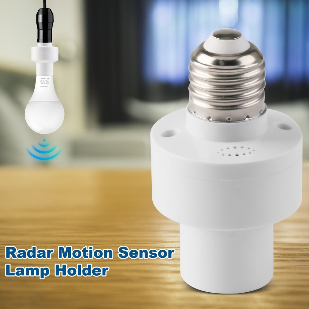 Radar Motion Sensor Bulb Holder - E26/27 LED Lamp Socket Base Adapter USA
