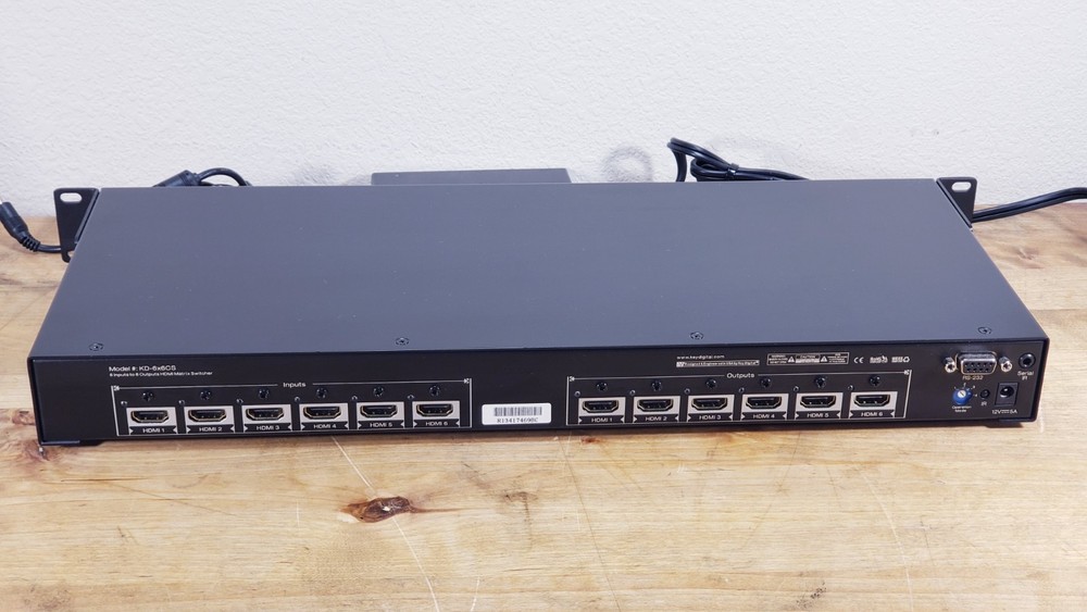 Key Digital KD-6x6CS HDMI Matrix Switcher Complete Set — 6x6
