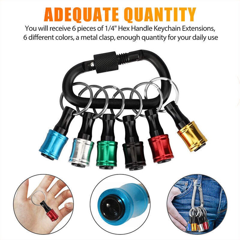 7-21PCS Hex Shank Quick Release Keychain Screwdriver Drill Bit Holder Bits Set