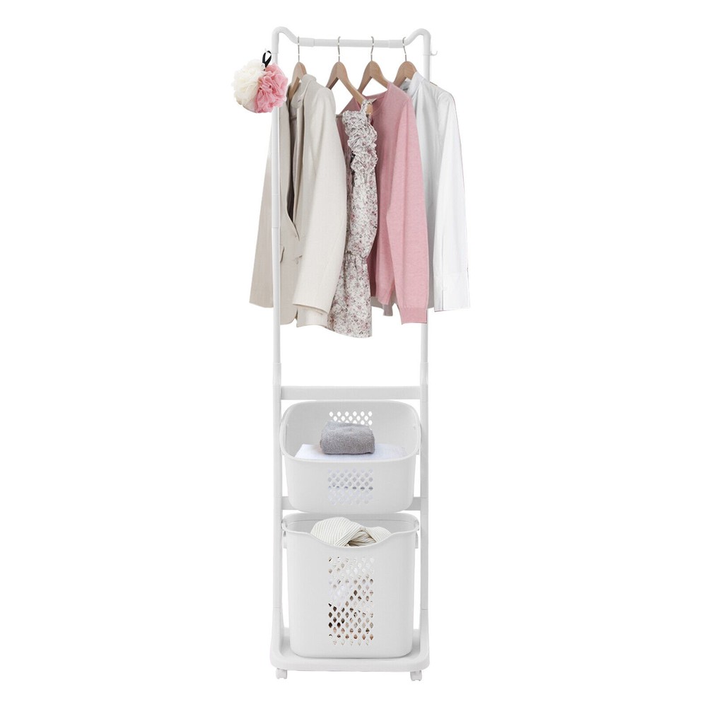 Laundry Basket Bathroom Multi-layer Clothes Storage Household Storage Shelf